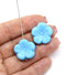 22mm Opaque blue large czech glass flower beads, 2pc