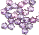 6mm Purple pink Czech glass star beads 25pc