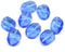 14x10mm Sapphire blue green large geometry hexagon Czech glass beads, 8pc