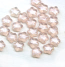 6mm Light pink Czech glass star beads 25pc