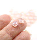 6mm Light pink Czech glass star beads 25pc