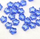 6mm Sapphire Blue Czech glass star beads 25pc