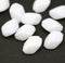 14x10mm White large geometry hexagon Czech glass beads, 10pc