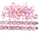 4mm Rose pink AB finish Czech glass beads fire polished - 50Pc