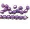 6mm Purple coated luster round fire polished czech glass beads - 20Pc