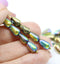 10x6mm Gold metallic pear shape teardrop czech glass beads 20pc