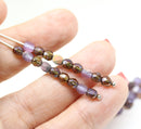 4mm Purple violet topaz Czech glass beads mix fire polished - 50Pc