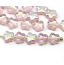 8mm Light Pink AB finish Czech glass star beads 20pc