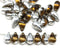 6x10mm Brown silver czech glass top drilled teardrops 30pc