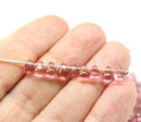 4x6mm Pink small czech glass drops luster - 50Pc