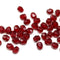 4mm Ruby red Czech glass beads fire polished - 50Pc