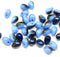 4x6mm Periwinkle blue metallic czech glass teardrop beads 40pc