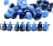 4x6mm Periwinkle blue metallic czech glass teardrop beads 40pc