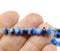 4x6mm Periwinkle blue metallic czech glass teardrop beads 40pc