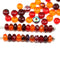 2x3mm Orange red rondelle tiny czech glass spacers beads mix, 50Pc