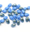 4x6mm Periwinkle blue light metallic czech glass teardrop beads 40pc