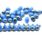 4x6mm Periwinkle blue light metallic czech glass teardrop beads 40pc