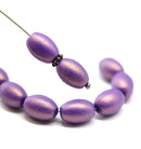 12x8mm Purple barrel czech glass pressed beads, 10pc