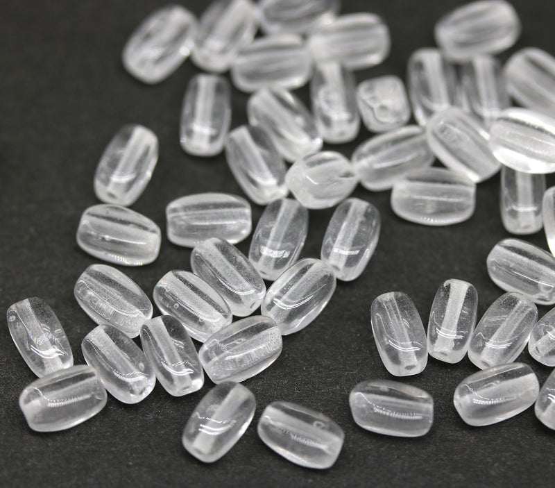 6x3mm Crystal clear czech glass rice beads 50pc