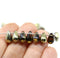 6x10mm Brown gold czech glass top drilled teardrops 30pc
