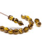 6mm Dark yellow round fire polished czech glass beads - 20Pc