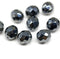 10mm Gunmetal Black round Fire polished czech glass beads - 10Pc