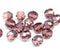 8mm Light pink Czech glass round fire polished beads copper luster - 15Pc