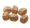 14x10mm Large geometry hexagon golden pink Czech glass beads, 6pc