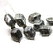 14x10mm Large geometry hexagon black silver Czech glass beads, 8pc