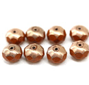 6x8mm Caramel brown rondelle czech glass beads 8pc