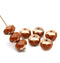 6x8mm Caramel brown rondelle czech glass beads 8pc