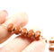 6x8mm Caramel brown rondelle czech glass beads 8pc