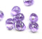 10x13mm Lilac violet teardrops czech glass large briolettes silver flakes, 4pc