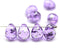 10x13mm Lilac violet teardrops czech glass large briolettes silver flakes, 4pc
