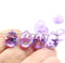 10x13mm Lilac violet teardrops czech glass large briolettes silver flakes, 4pc