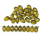 6x9mm Olive green teardrops Czech Glass drop beads silver wash 30pc