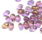 6x9mm Lilac purple teardrops Czech Glass drop beads gold wash 30pc