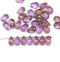 6x9mm Lilac purple teardrops Czech Glass drop beads gold wash 30pc