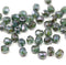 4mm Mixed green Czech glass beads fire polished with luster - 50Pc