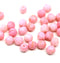6mm Pink fire polished round czech glass beads, 30Pc