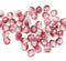 4mm Pink Czech glass beads fire polished with luster - 50Pc