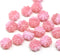 9mm Pink Czech glass daisy flower beads 20pc