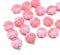 9mm Pink Czech glass daisy flower beads 20pc