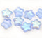 12mm Blue lilac czech glass star beads, AB finish, 10pc