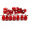 6x9mm Transparent red teardrops Czech glass silver flakes, 20pc