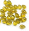 6x9mm Yellow teardrops Czech Glass drop beads gold wash 30pc