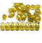 6x9mm Yellow teardrops Czech Glass drop beads gold wash 30pc