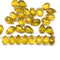 6x9mm Yellow teardrops Czech Glass drop beads gold wash 30pc