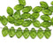 12x7mm Olive green leaf czech glass beads 30Pc
