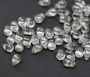 4x6mm Tiny clear teardrops silver wash Czech glass beads